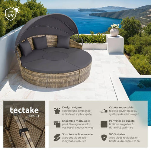 Bain de soleil rond modulable SANTORIN