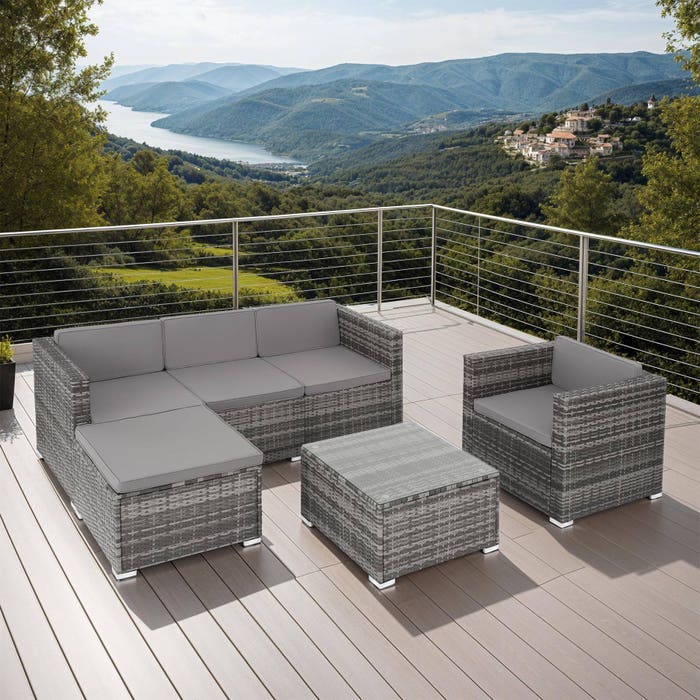 Salon en rotin Lignano avec fauteuil