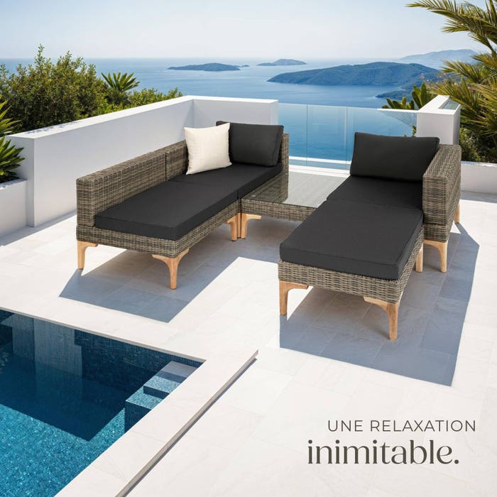 Salon en rotin avec cadre en aluminium Konstanza