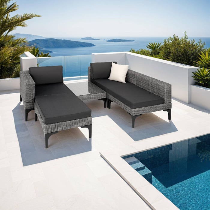 Salon en rotin avec cadre en aluminium Konstanza