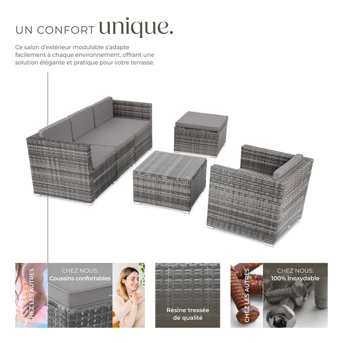 Salon en rotin Lignano avec fauteuil