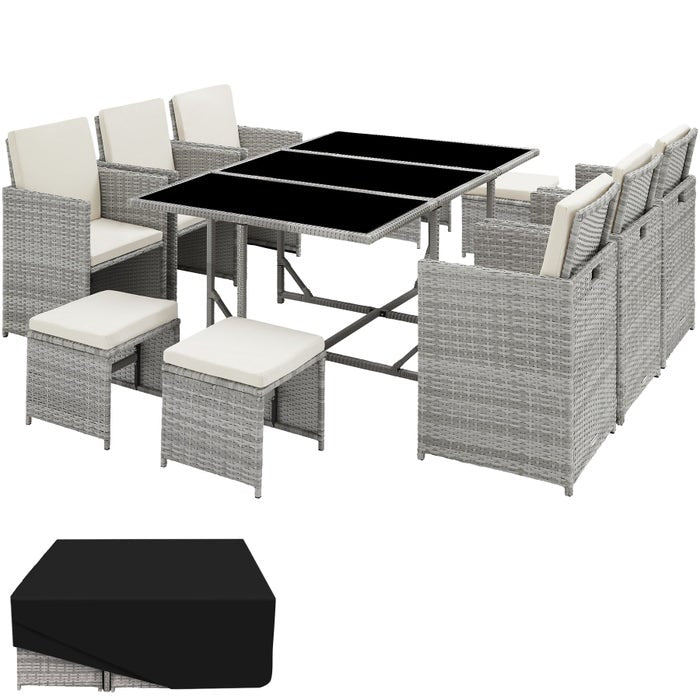 Salon de jardin MALAGA 10 places avec housse de protection