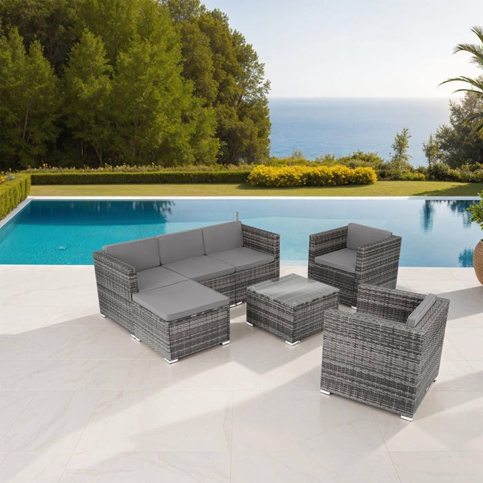 Salon en rotin Lignano avec 2 fauteuils