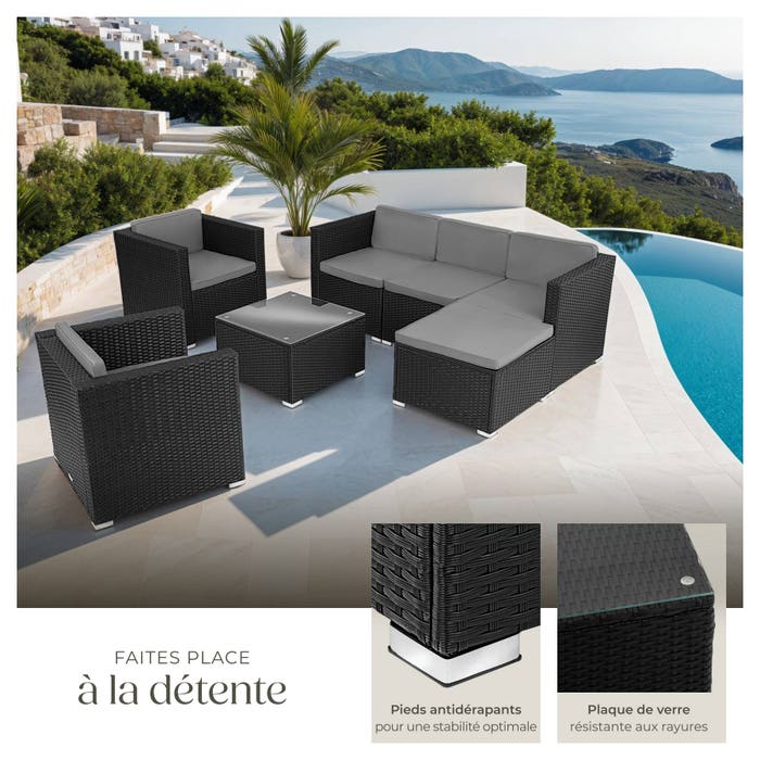 Salon en rotin Lignano avec 2 fauteuils