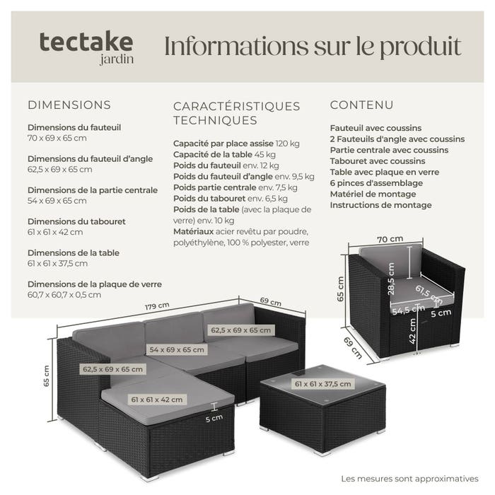 Salon en rotin Lignano avec fauteuil