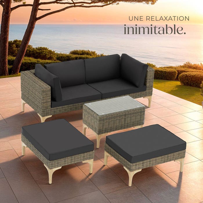 Salon en rotin avec cadre en aluminium Bellaria 