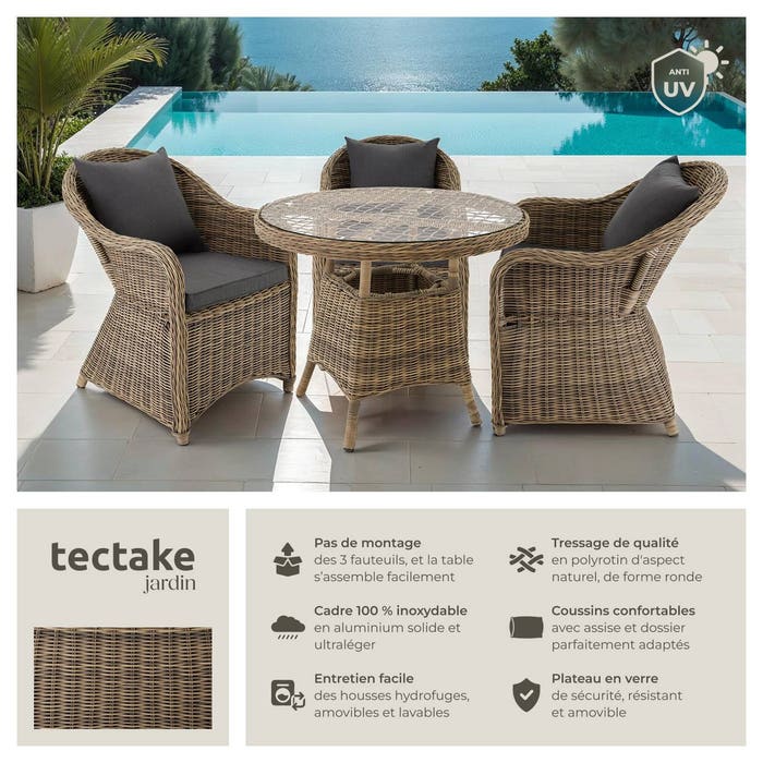 Salon de jardin ZURICH 3 places