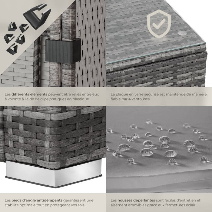 Salon en rotin Lignano avec 2 fauteuils