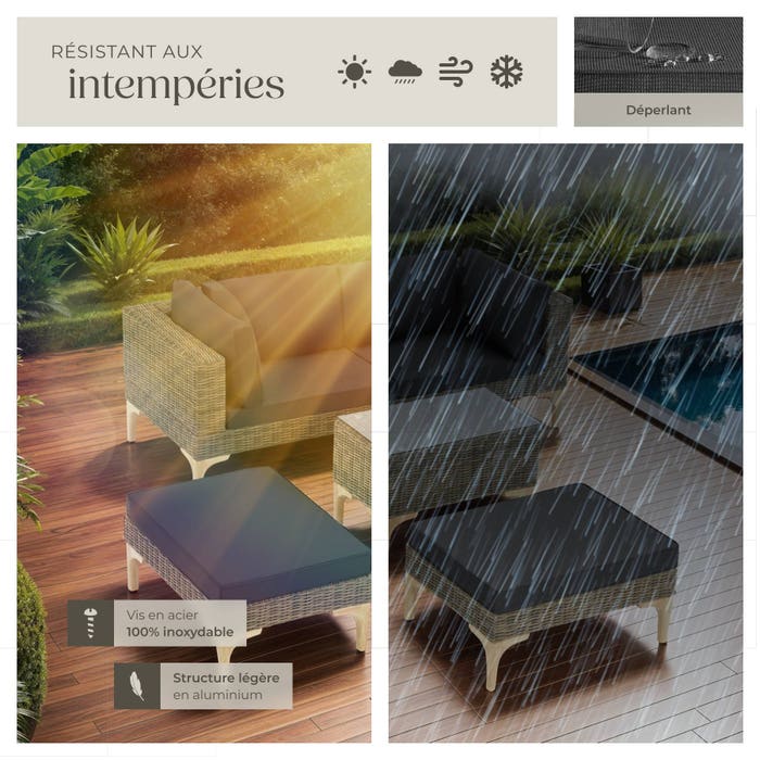 Salon en rotin avec cadre en aluminium Bellaria 