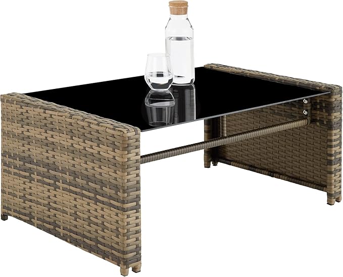 🪑 Salon de jardin 4 places | Marron Naturel &amp; Gris Foncé