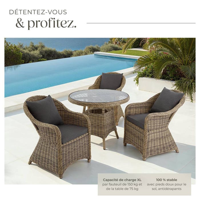 Salon de jardin ZURICH 3 places