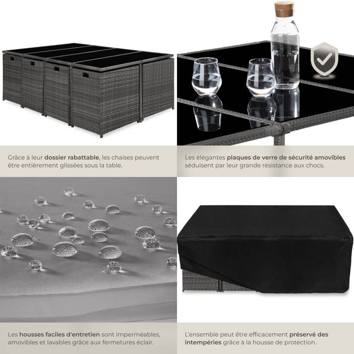 Salon de jardin PALMA 12 places avec housse de protection, variante 2