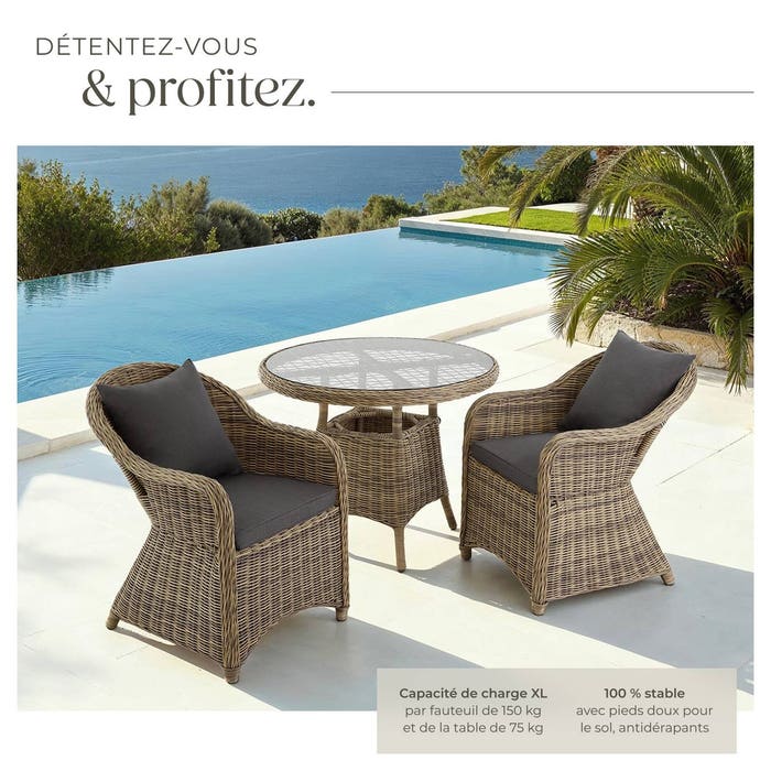 Salon de jardin ZURICH 2 places