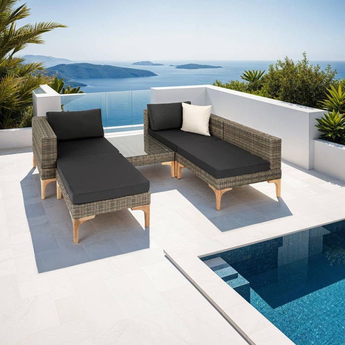 Salon en rotin avec cadre en aluminium Konstanza