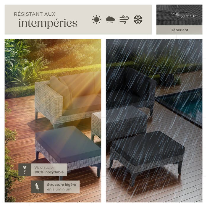 Salon en rotin avec cadre en aluminium Bellaria 