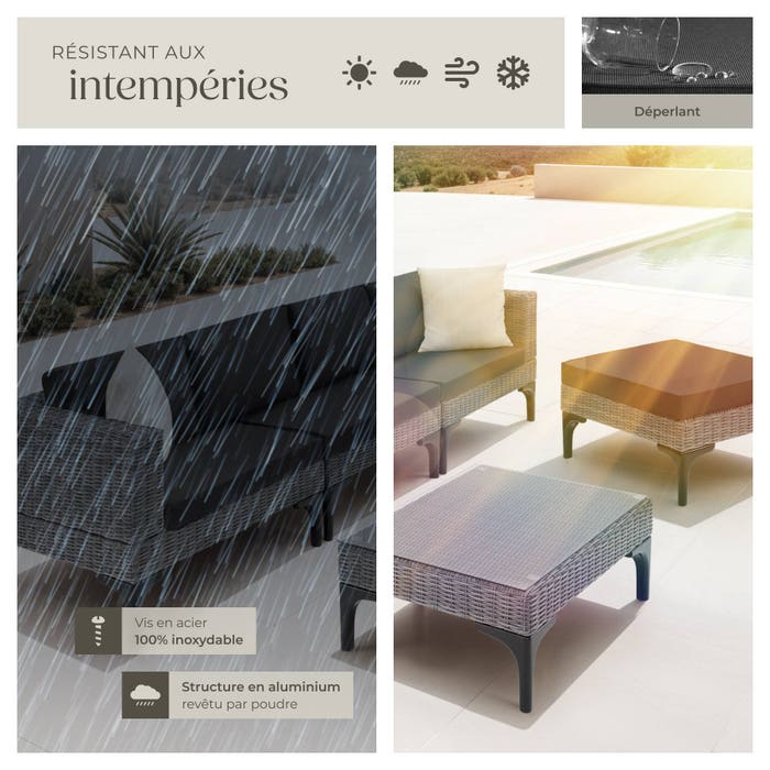 Salon en rotin avec cadre en aluminium Konstanza