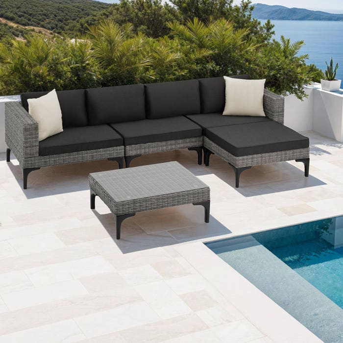 Salon en rotin avec cadre en aluminium Konstanza