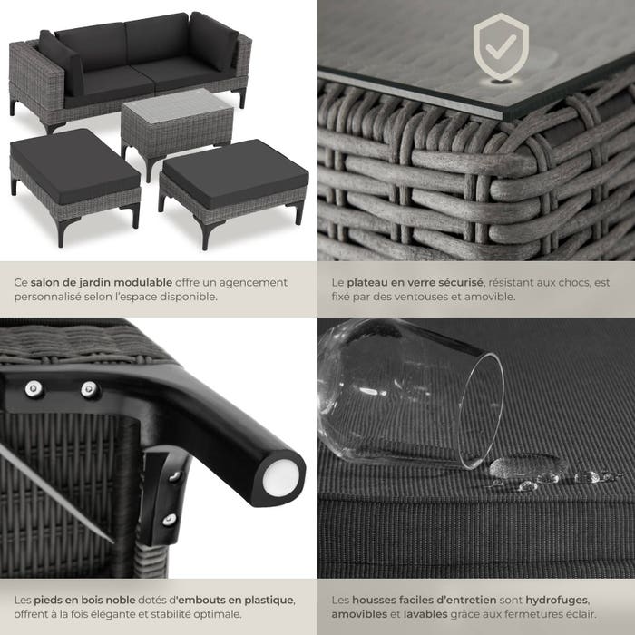 Salon en rotin avec cadre en aluminium Bellaria 