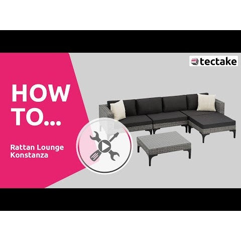 Salon en rotin avec cadre en aluminium Konstanza