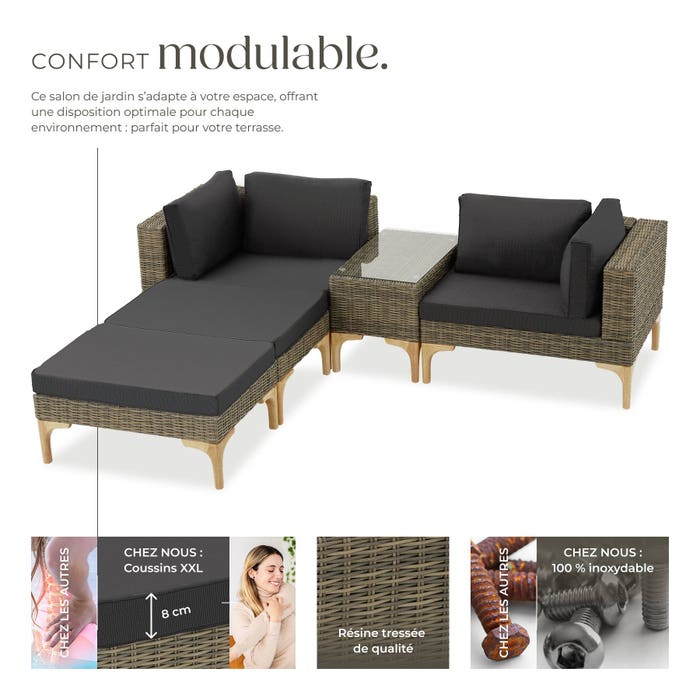 Salon en rotin avec cadre en aluminium Bellaria 