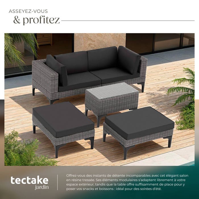 Salon en rotin avec cadre en aluminium Bellaria 