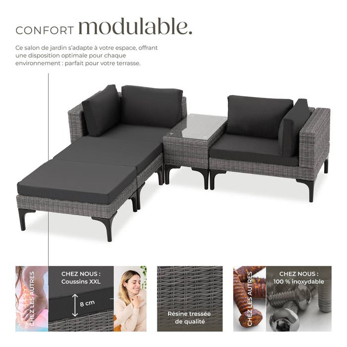 Salon en rotin avec cadre en aluminium Bellaria 