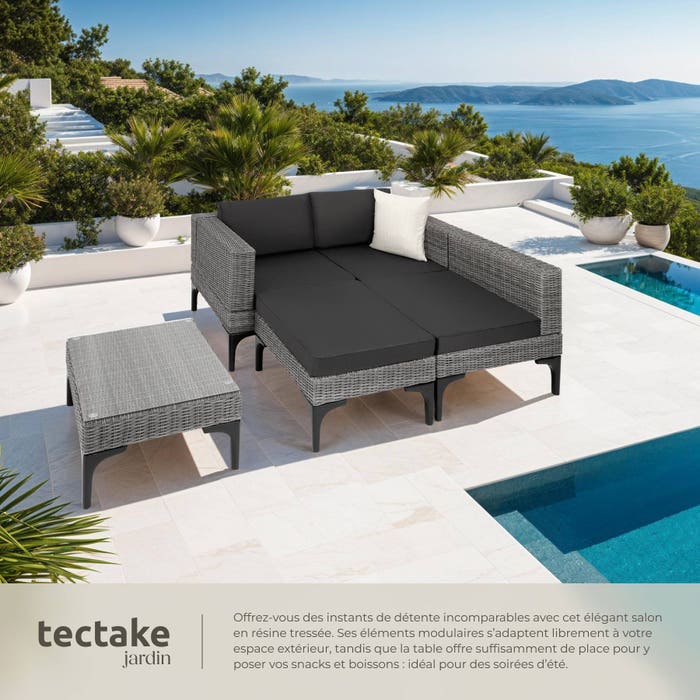 Salon en rotin avec cadre en aluminium Konstanza