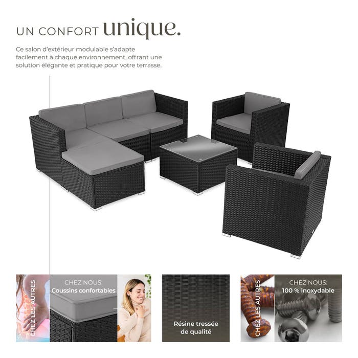 Salon en rotin Lignano avec 2 fauteuils