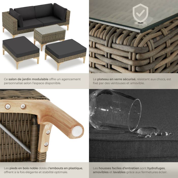 Salon en rotin avec cadre en aluminium Bellaria 