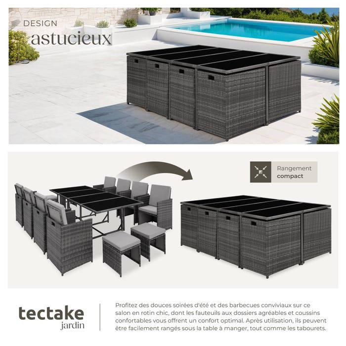 Salon de jardin PALMA 12 places avec housse de protection, variante 2