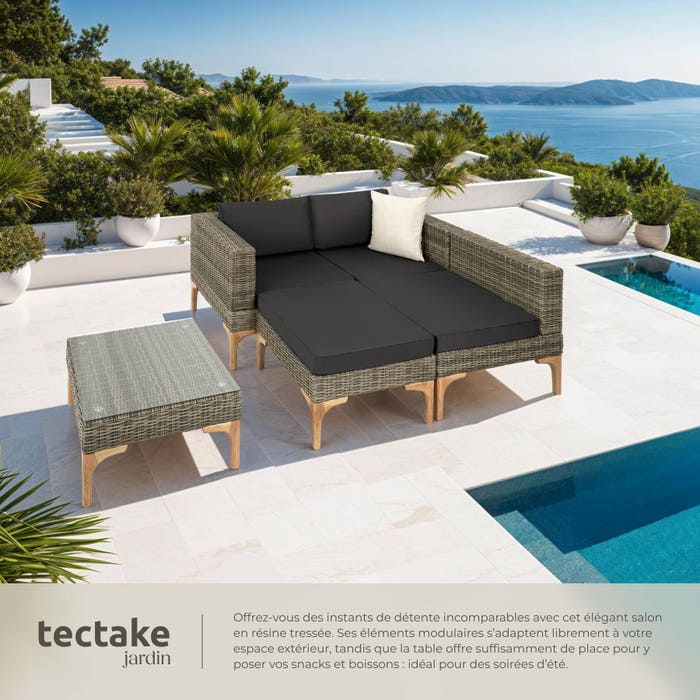 Salon en rotin avec cadre en aluminium Konstanza